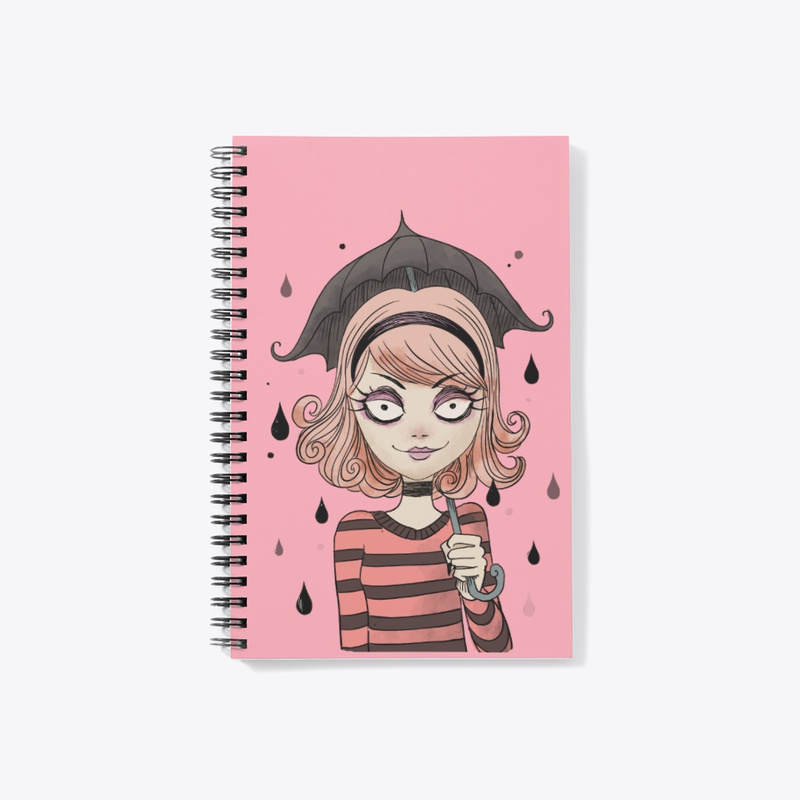 Girl with Umbrella Notebook