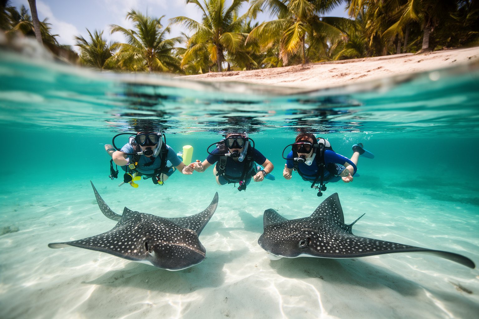 Discovery Cove Orlando: Inside the Serenity Bay Oasis Guests snorkelling among rays in the clear lagoon at Discovery Cove Orlando