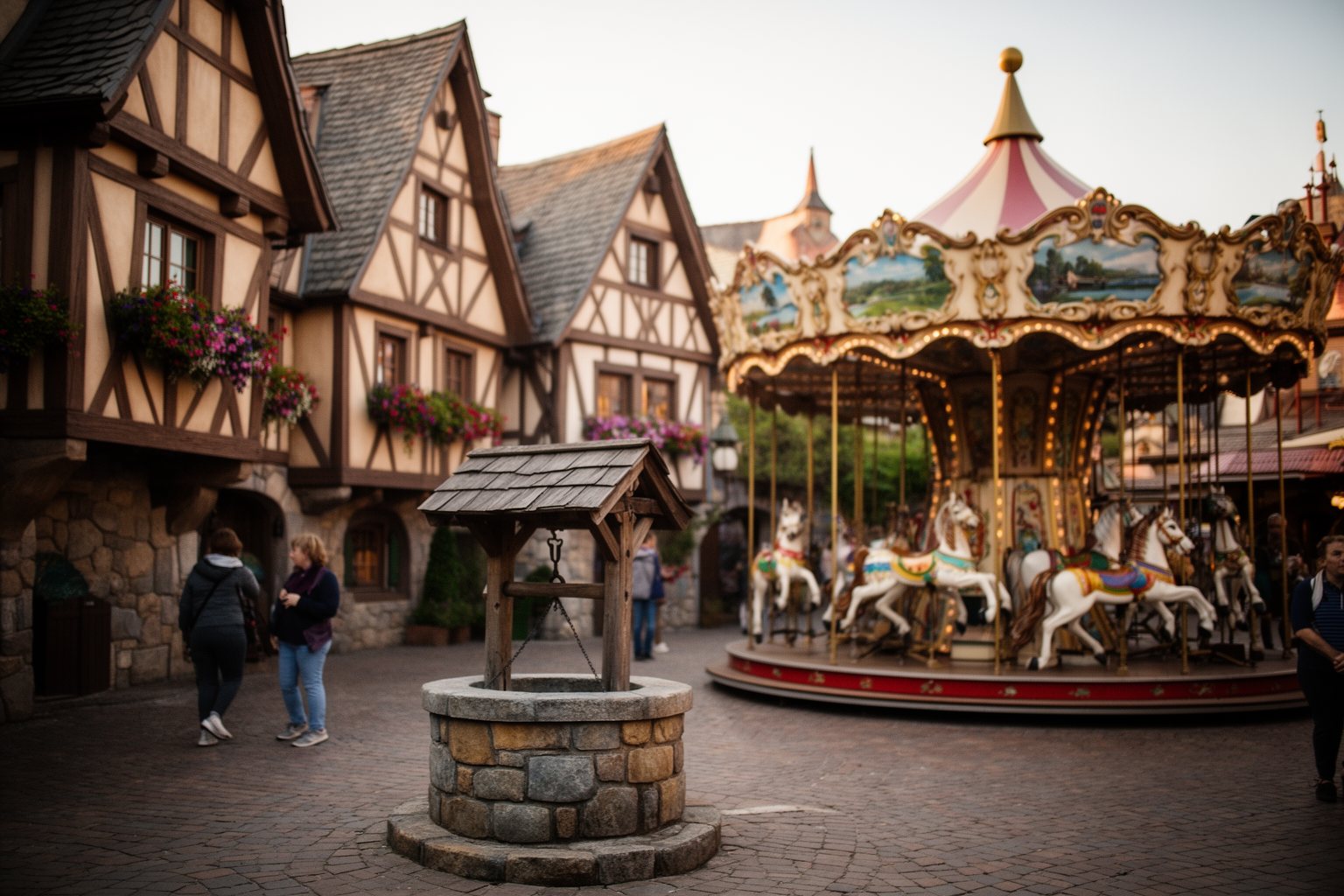 Magic Kingdom Hidden Gems: Secrets in Every Land Half-timbered fairytale cottages and a turning carousel in Fantasyland