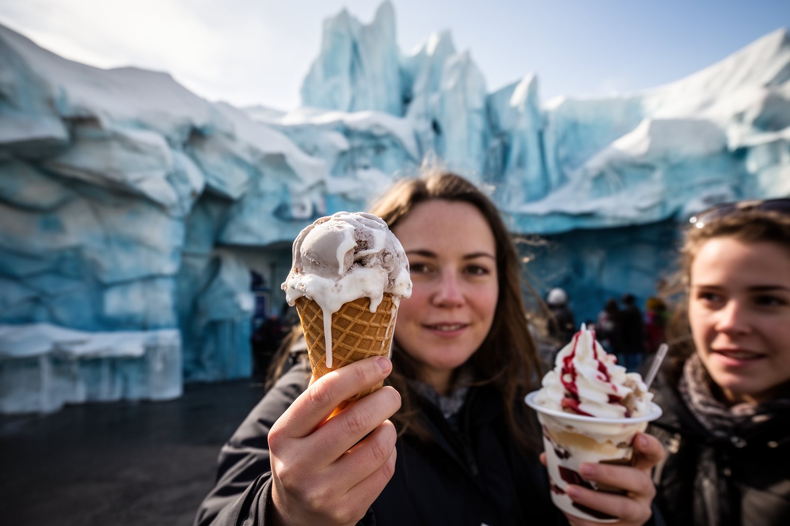 Sea World Orlando Restaurants: 10 Spots Worth Finding Ice cream cone in the Antarctic-themed plaza at Polar Parlor