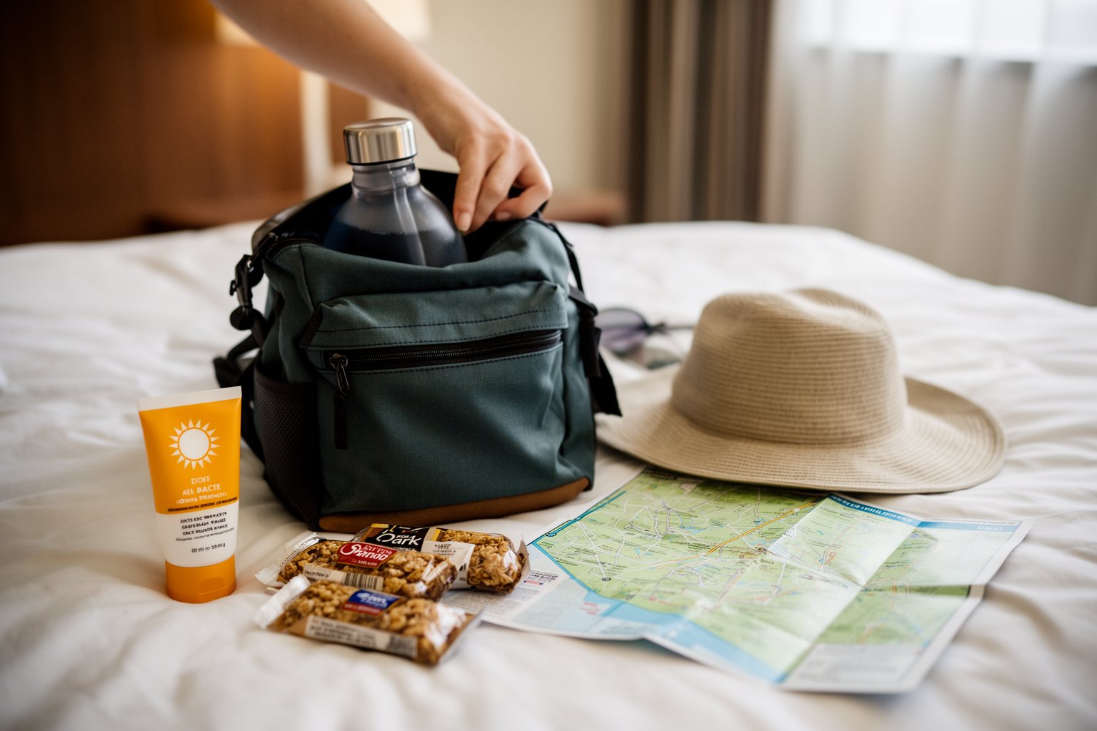 Busch Gardens Tampa Food: A Foodie's Guide to the Park Refillable water bottle, sunscreen and snacks packed for a day at Busch Gardens