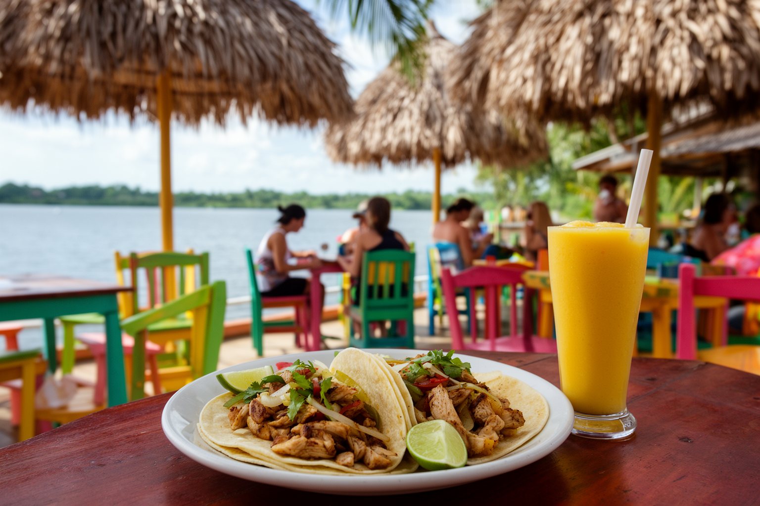 Sea World Orlando Restaurants: 10 Spots Worth Finding Tropical cafe patio with lake views at Mango Joe's Cafe
