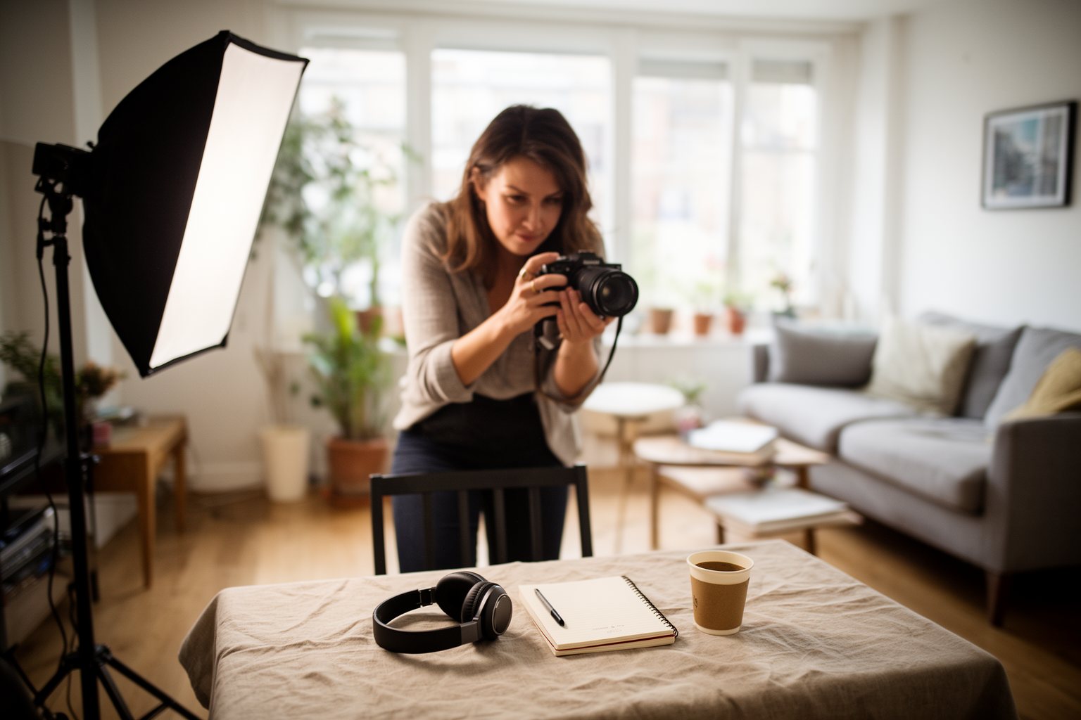 The Secret to Making Money in Your Sleep: Best Passive Income Side Gigs Blogger photographing a product for an affiliate review on a styled table