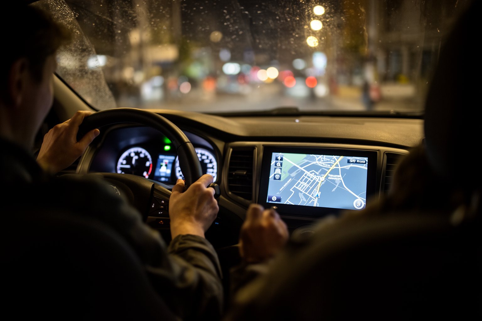 Navigating the AI Apocalypse: Preparing for the Future Through Adaptability and Lifelong Learning Driver following a navigation map on the car dashboard at night