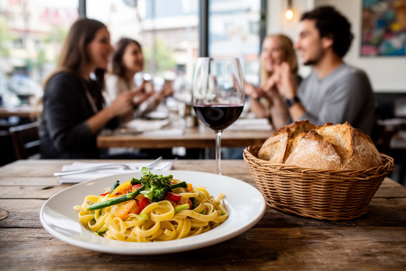 Las Vegas Foodie Spots: 8 Off-Strip Eateries Worth the Trip Fresh pasta and sourdough on a rustic table at an Italian restaurant in the Las Vegas Arts District