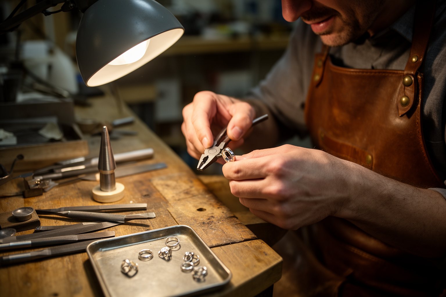 Maximizing Profits: The Art of Selling on Etsy Jeweller crafting handmade silver rings at a small workbench