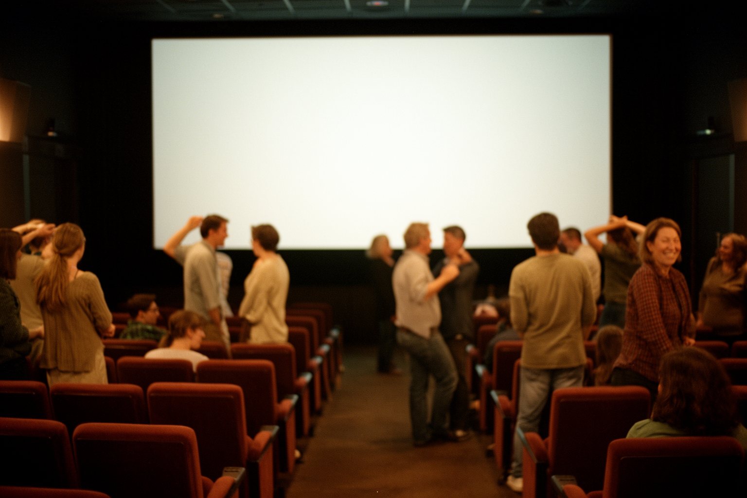 Educational Movie Night: The Art of Learning Through Fun Audience chatting as the lights come up after an educational screening