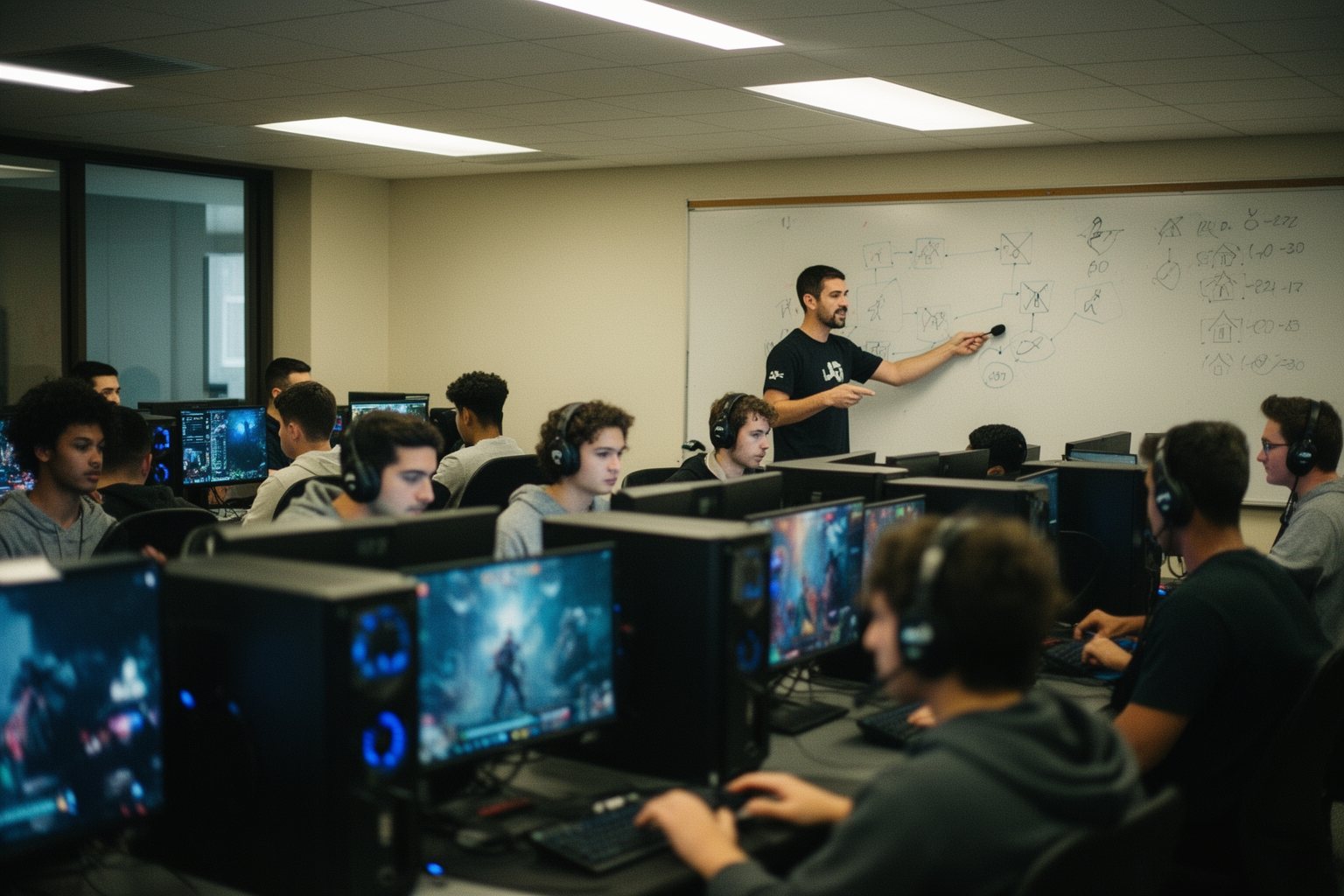 Esports and Social Networks: How Communities Drive Growth University esports club members practising together in a campus gaming lab