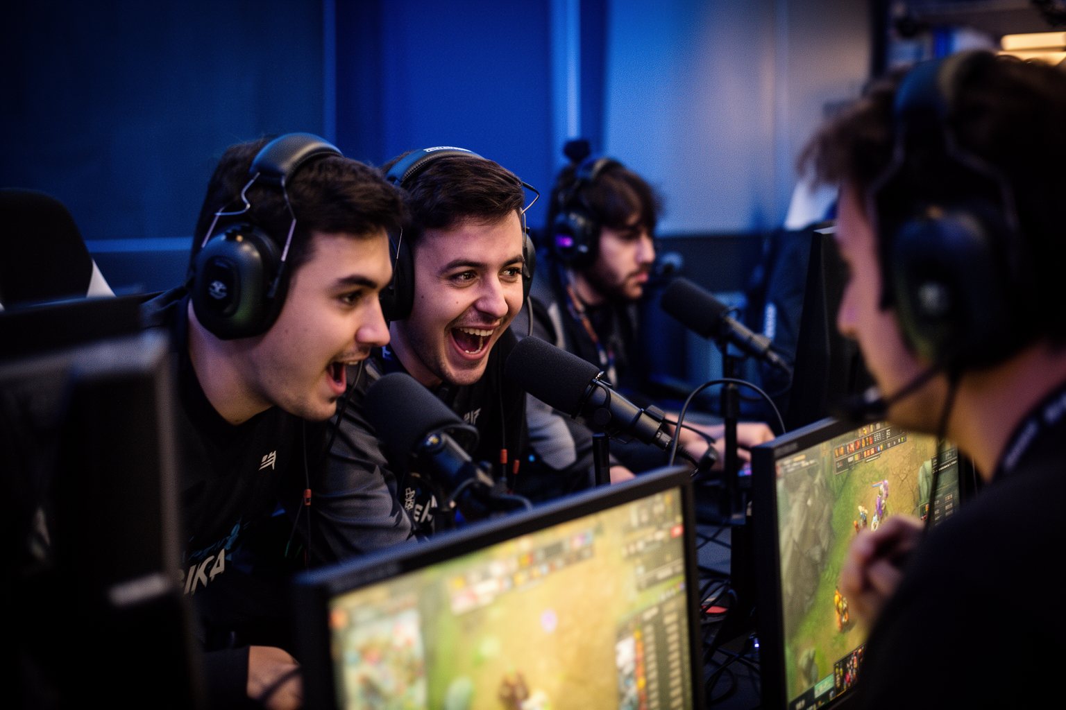 Esports and Social Networks: How Communities Drive Growth Two esports commentators calling a match in a broadcast booth