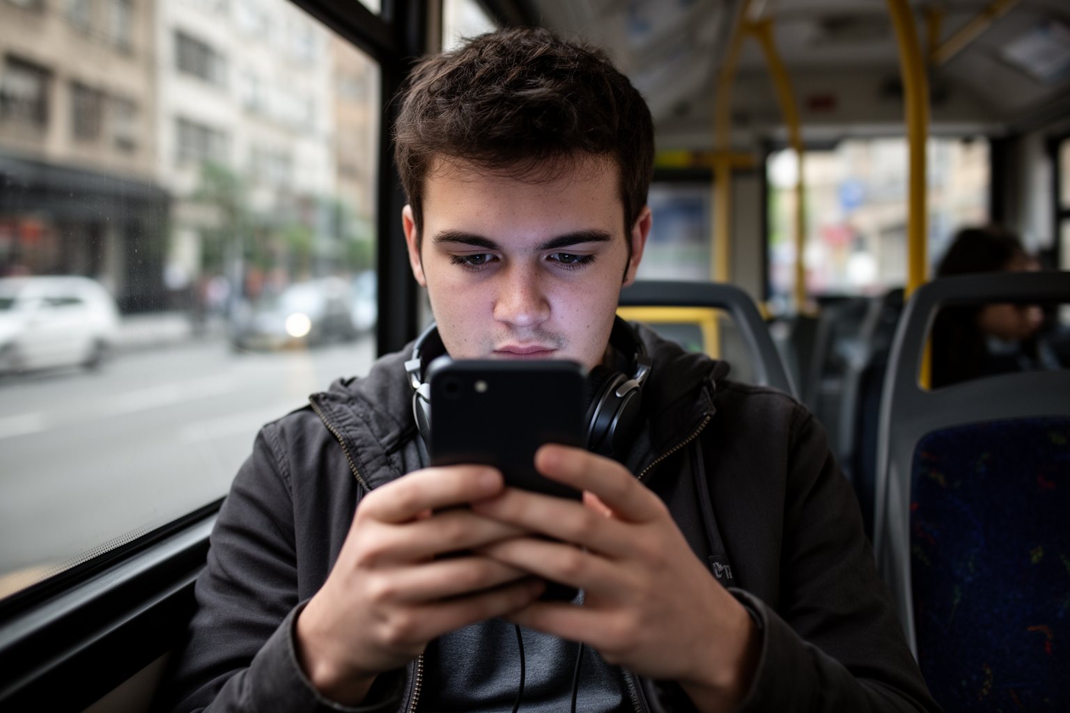 Money Advice for Your 20s: What I Wish I Knew Young man setting up an automatic savings transfer on his phone during a bus ride
