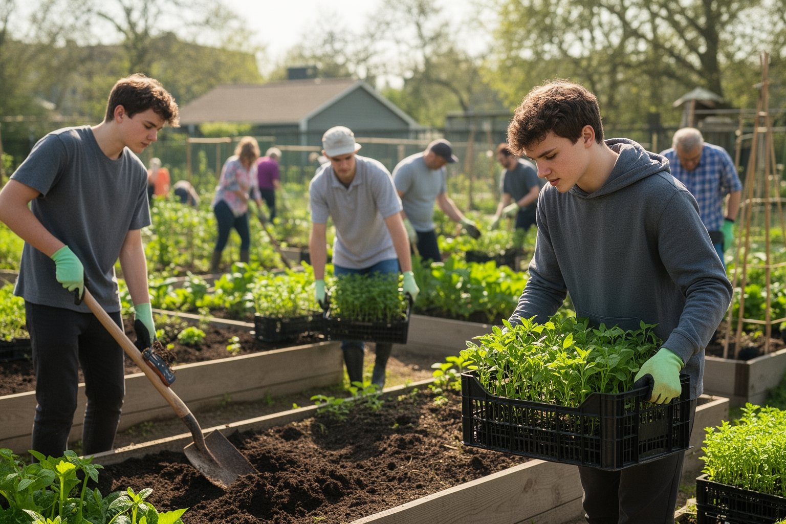 Raising Teenage Twins: The Teen Years and Beyond Young adult twins volunteering together at a community garden