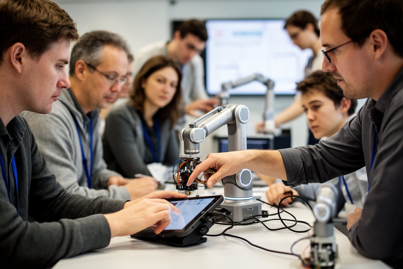 AI Outsmarting Humans: Capabilities, Limits and Ethics Workers learning to operate a collaborative robot in a training workshop