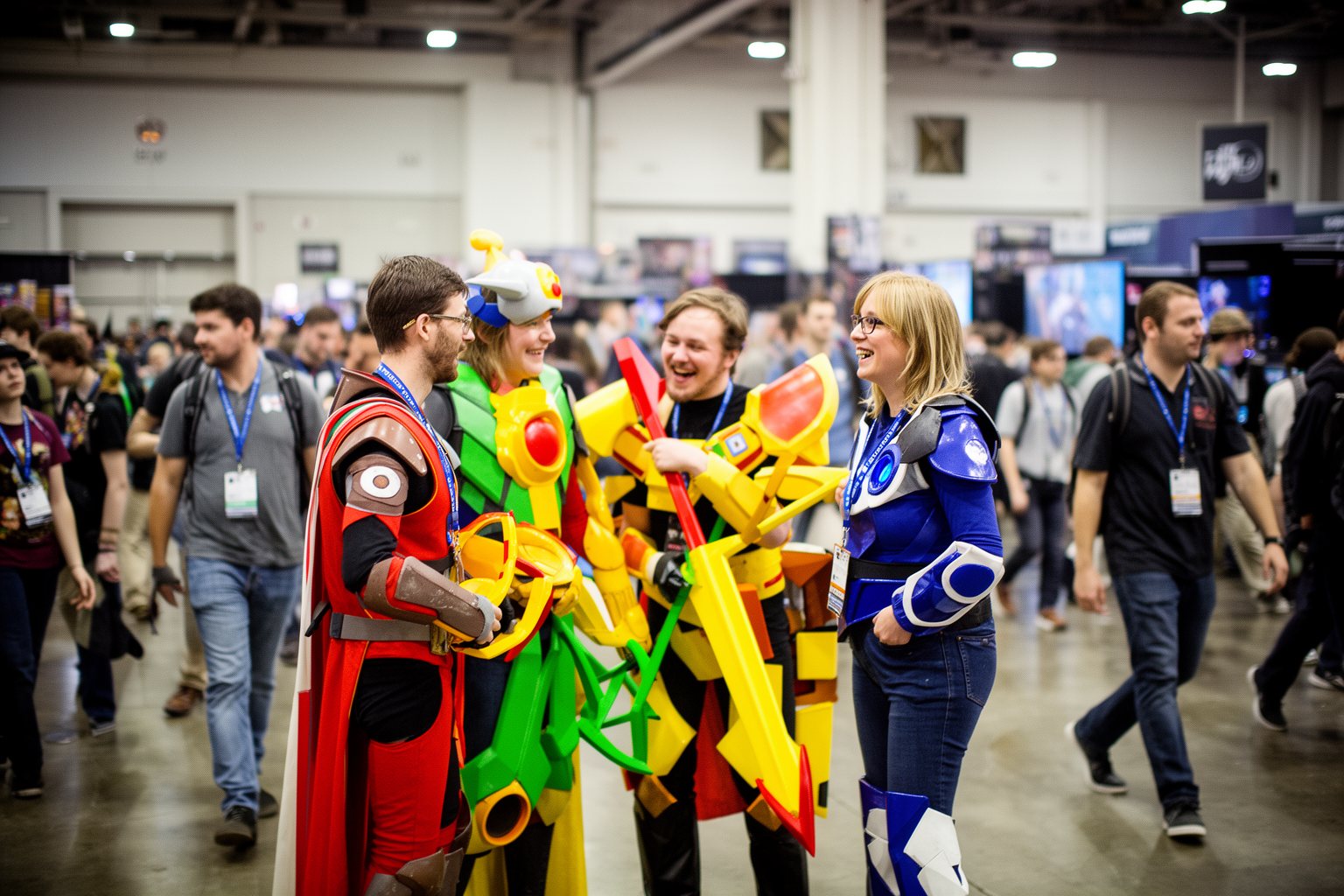 Fortnite Secrets: 10 Little-Known Tips and Hidden Features Cosplayers in bright original game-style costumes posing at a gaming convention