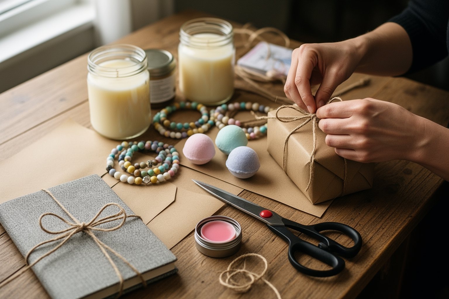 10 DIY Gifts for Teen Girls That Will Impress Handmade candles, beaded bracelets, bath bombs and a decorated notebook, DIY gifts for teen girls