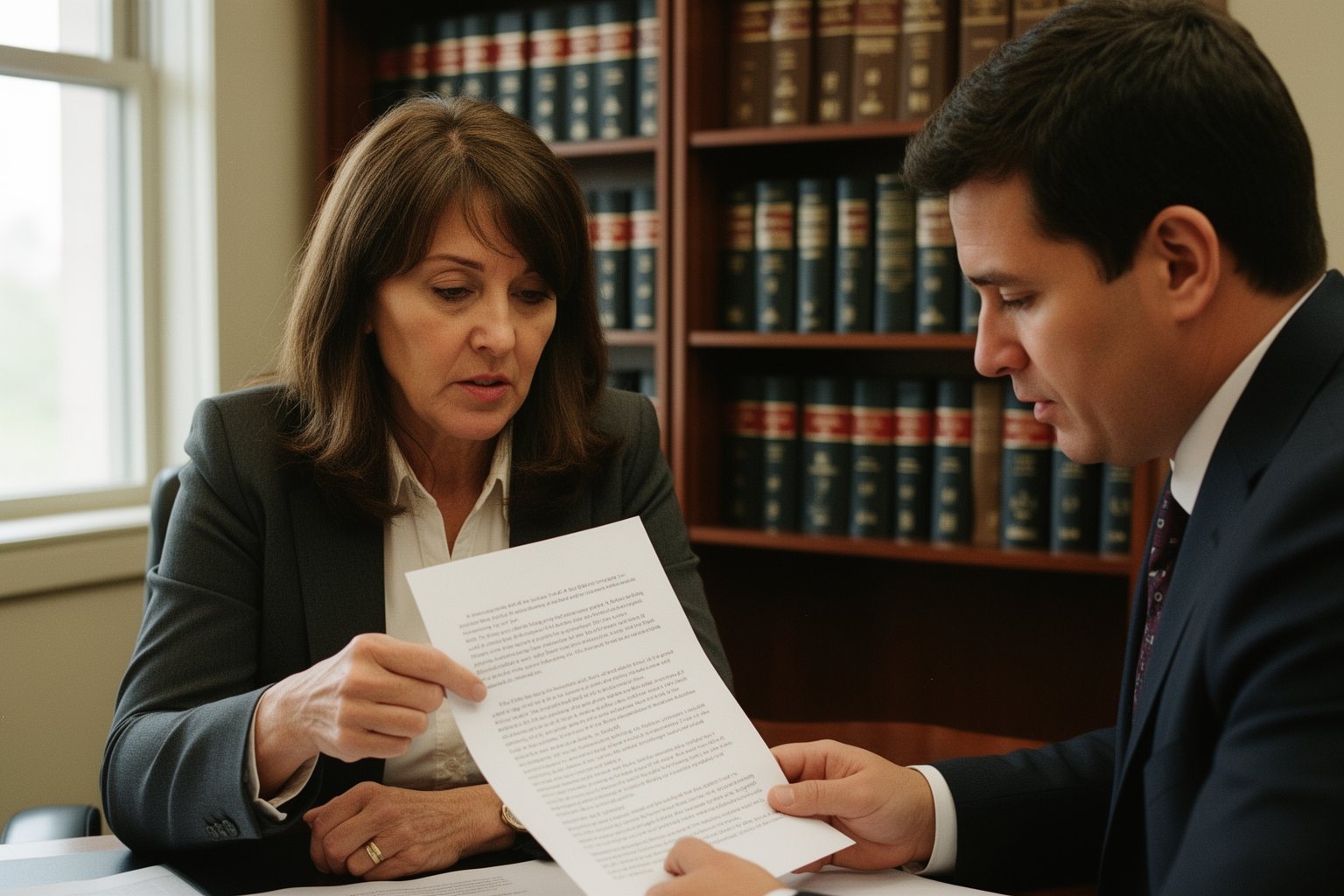 Grit and Grind: Your Layoff Survival Guide Employment adviser going over a severance agreement with a laid-off worker