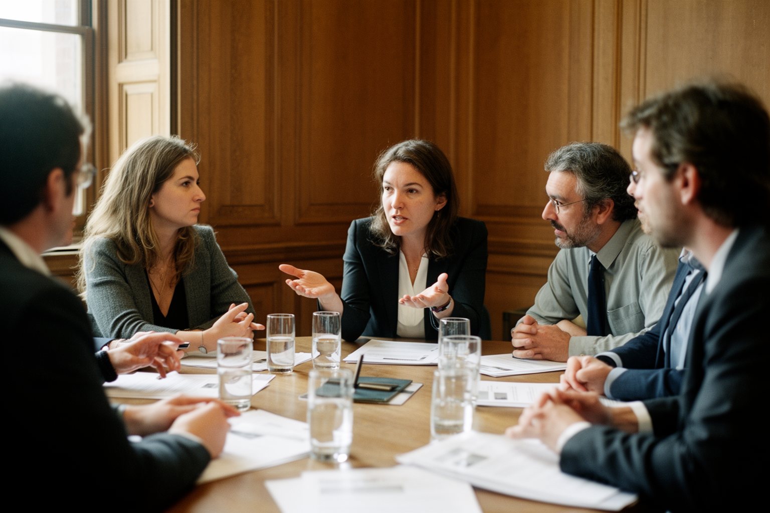 The AI Revolution: How to Future Proof Your Career in Technology Diverse team debating AI ethics and societal concerns around a meeting table