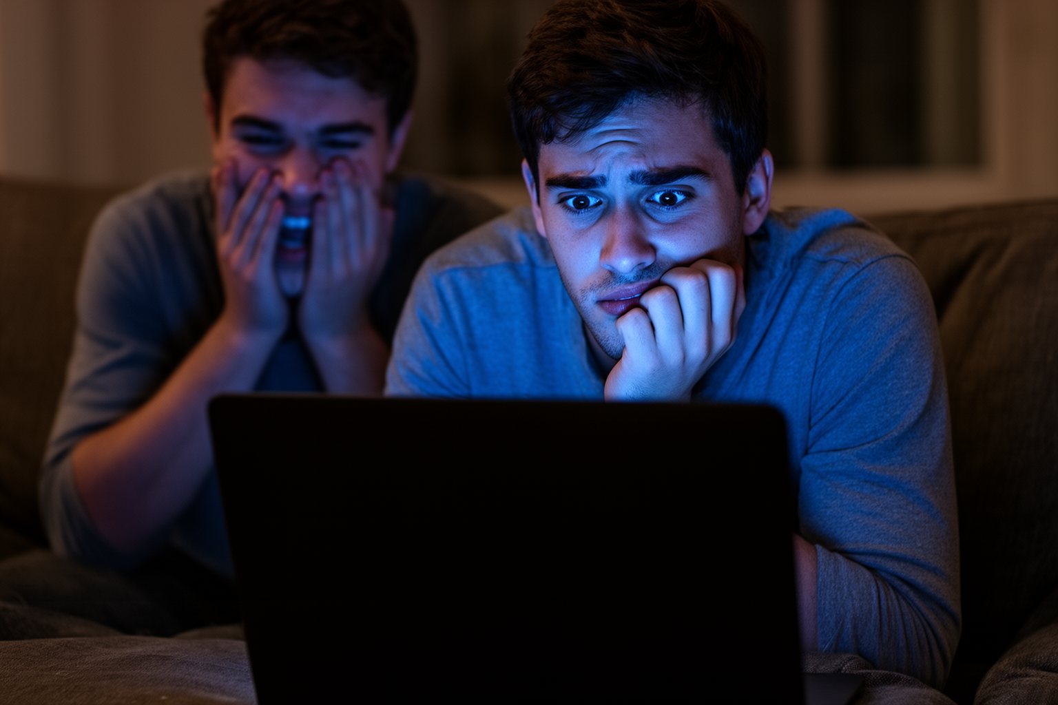 Tech Pranks that Went Viral Man staring in growing confusion at a video that never ends on his laptop