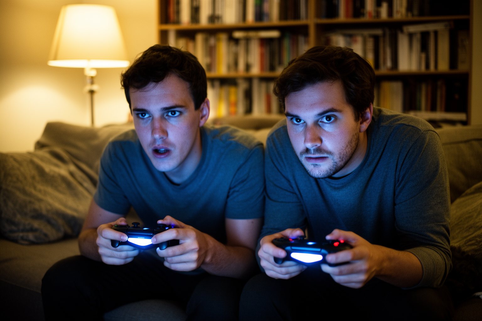Revealed! Top 10 Gaming Gadgets You Can't Live Without! Friends playing a modern game console together on the sofa in a cosy living room