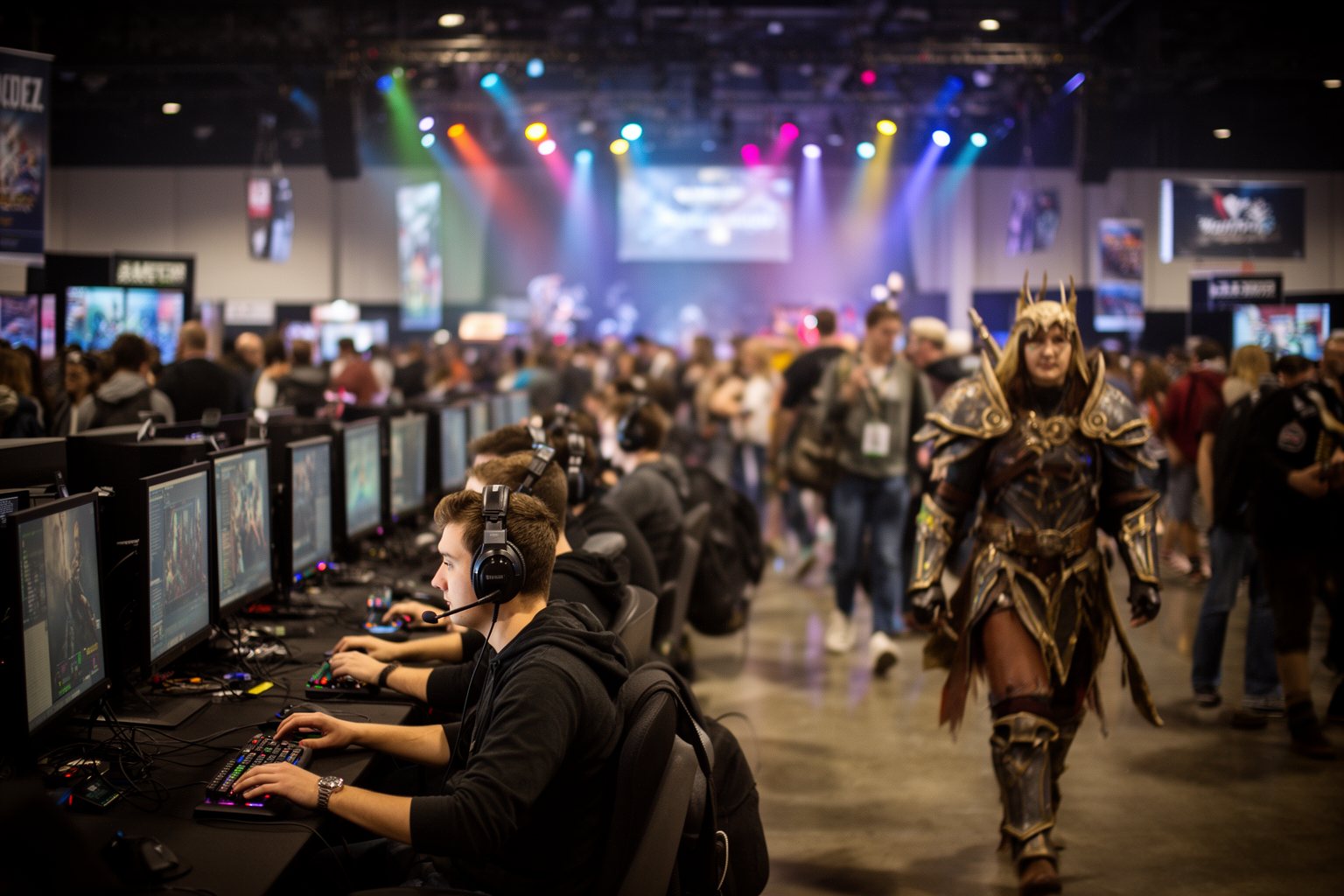 Top 10 Games of 2023: The Best of Every Genre Crowd of players trying new games at demo stations in a busy gaming convention hall