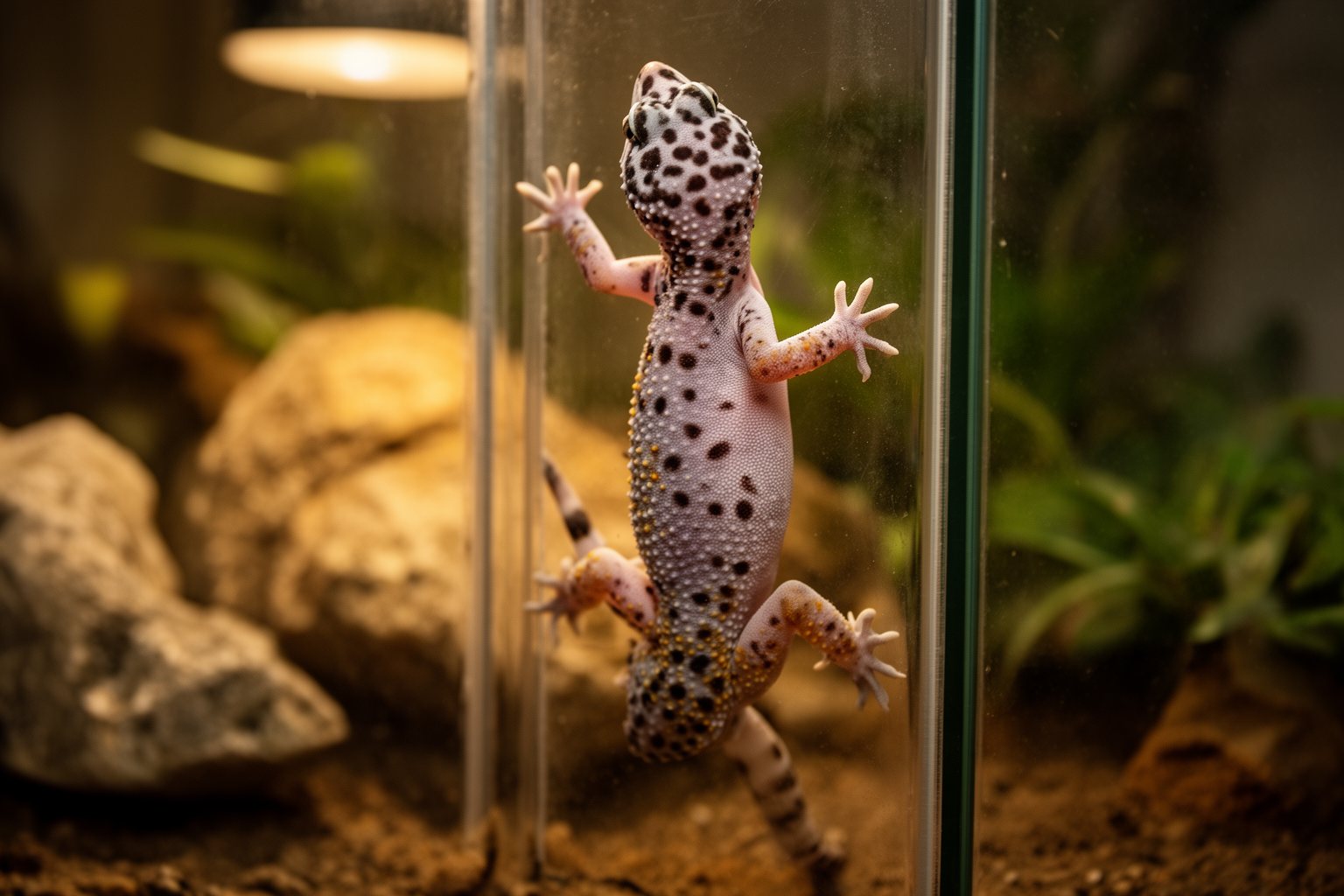 10 Epic Fails: Hilarious Pet Antics That Went Viral Leopard gecko awkwardly splayed against the glass of its terrarium
