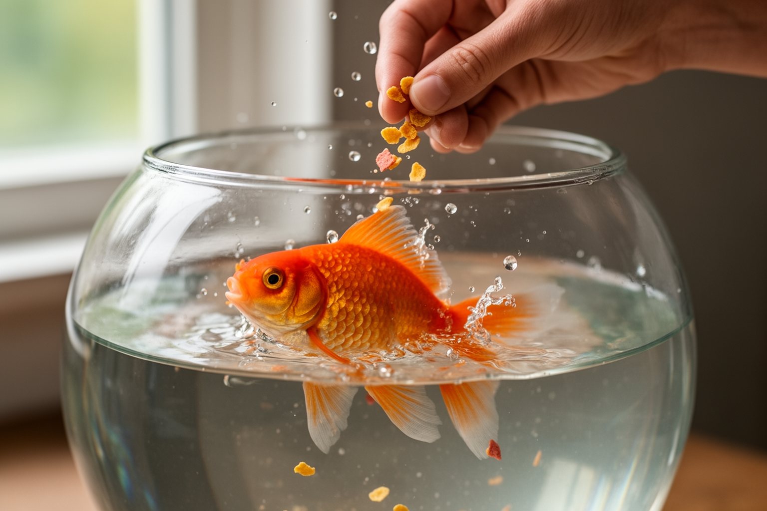 10 Epic Fails: Hilarious Pet Antics That Went Viral Goldfish splashing at the surface of its bowl at feeding time