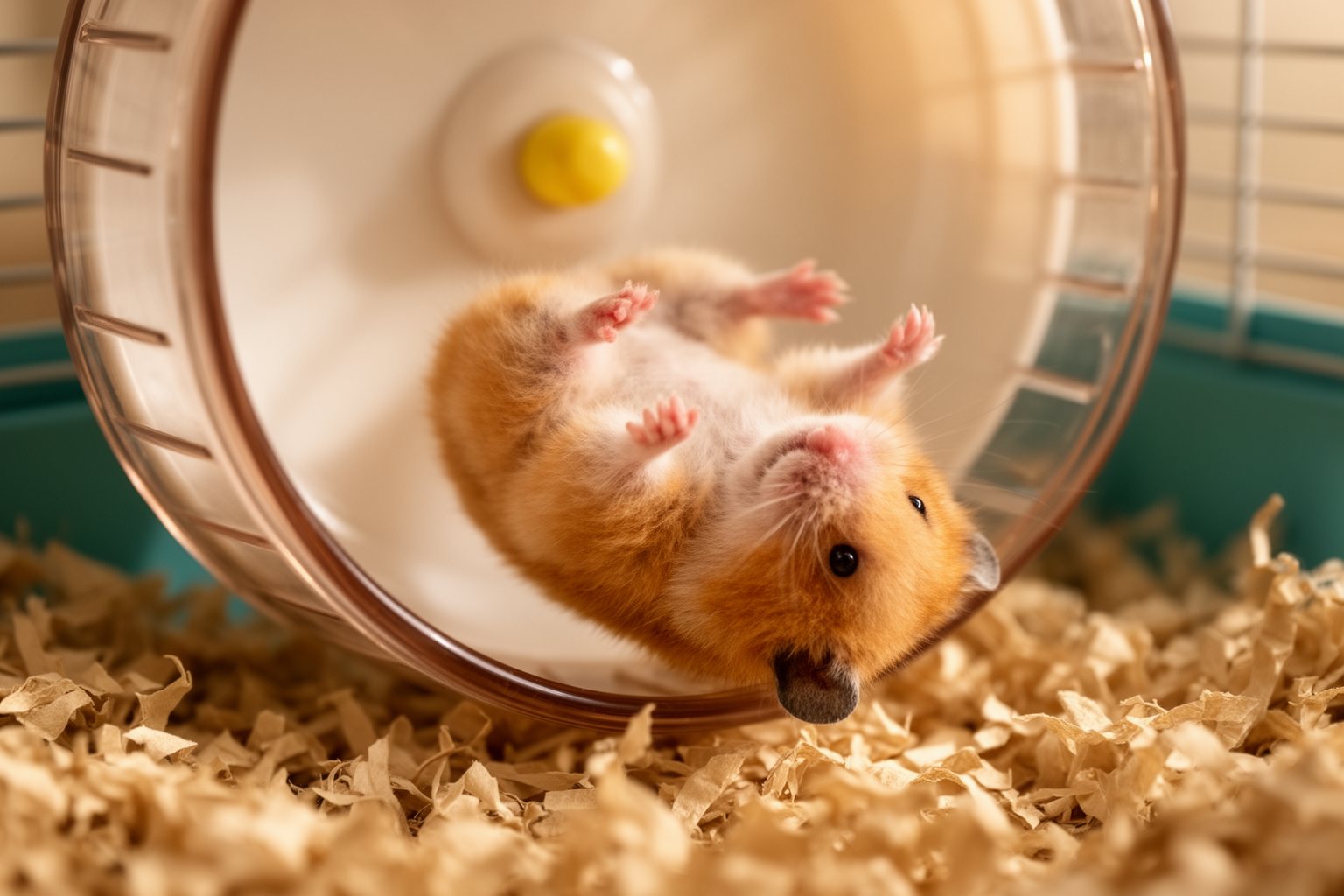 10 Epic Fails: Hilarious Pet Antics That Went Viral Hamster tumbling out of its spinning exercise wheel into soft bedding