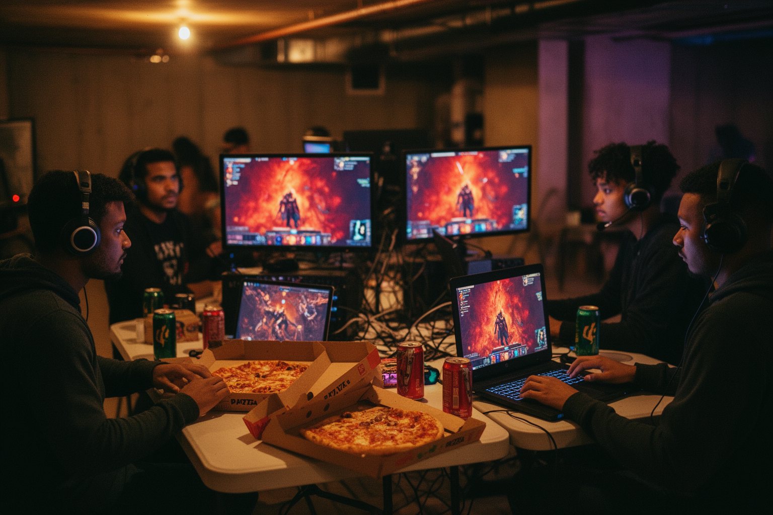 Top 10 Games of 2023: The Best of Every Genre Friends at a LAN party playing a dark fantasy online game together