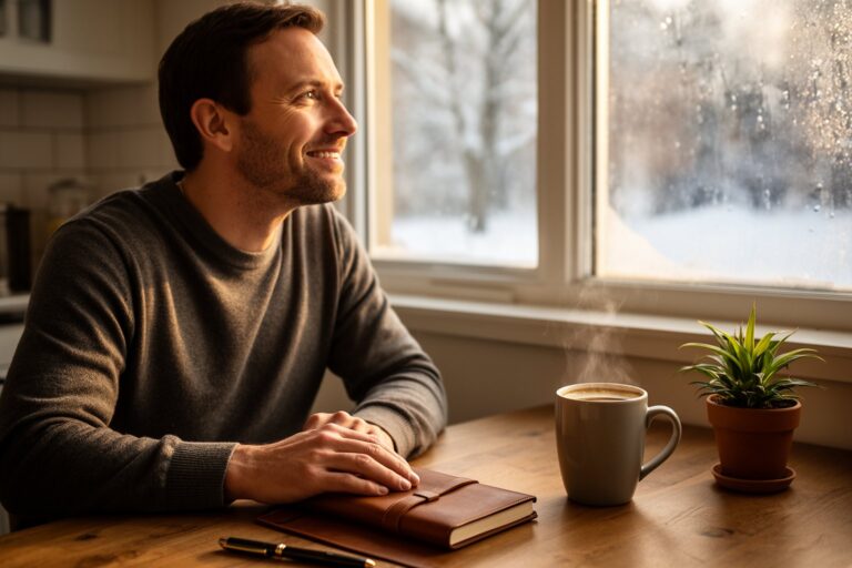 Top New Year Resolutions for Health, Money and Growth Person with a New Year resolutions journal at a kitchen table on a bright winter morning