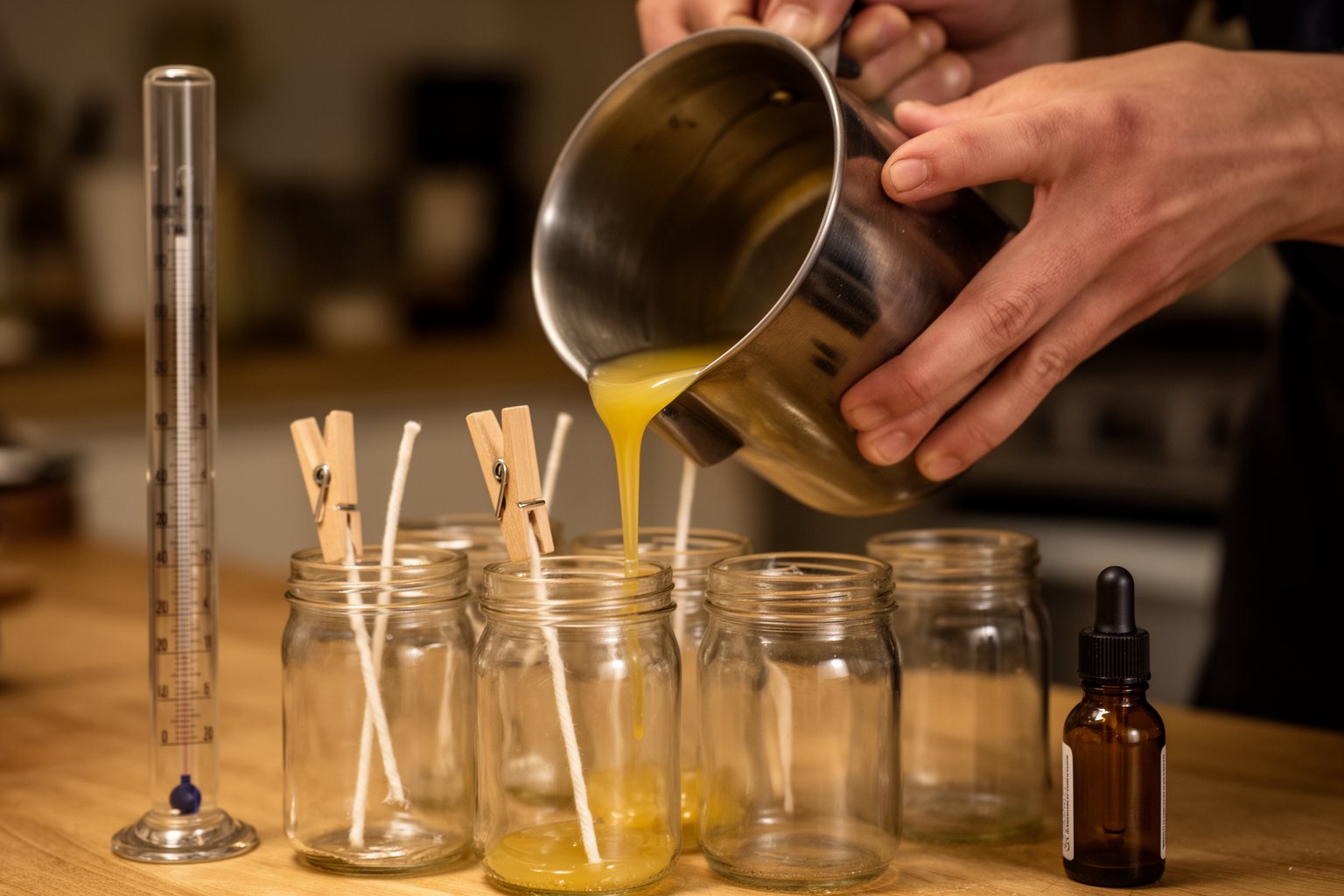 10 DIY Gifts for Teen Girls That Will Impress Pouring melted wax into glass jars to make handmade candles