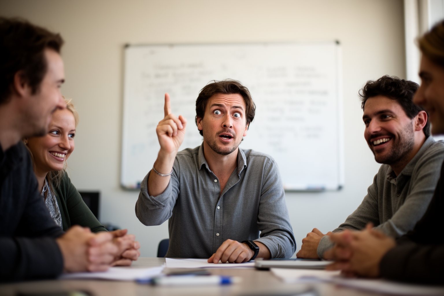 10 Hilarious Things That Happen to Everyone Presenter pausing mid-sentence in a meeting, searching for the forgotten word
