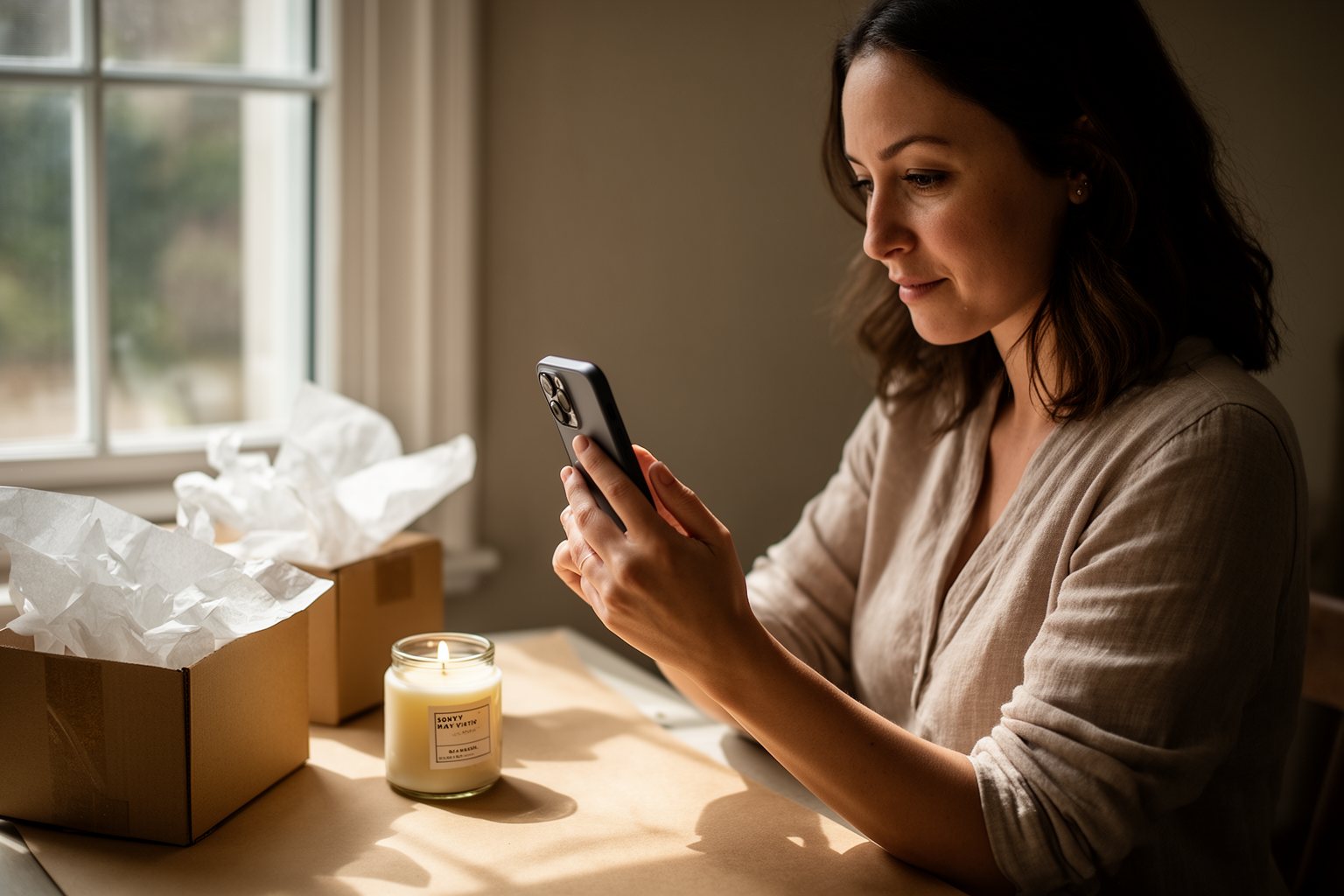 Revealed: The Side Hustle Secrets That Your 9-5 Doesn’t Want You to Know Small business owner photographing her candles with a phone to market her side hustle