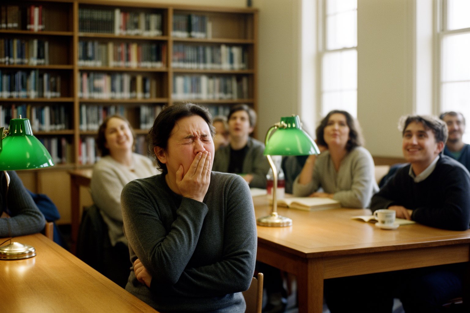 10 Hilarious Things That Happen to Everyone Person sneezing loudly in a quiet library as other readers look up