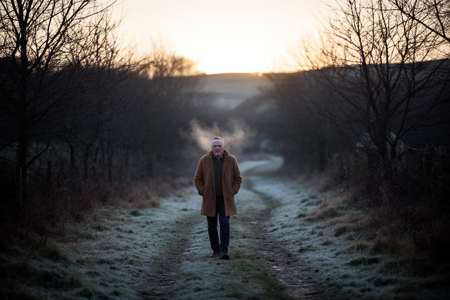 The Ultimate Guide to Spending Holidays Alone Solo walker on a frosty countryside path enjoying quiet time alone