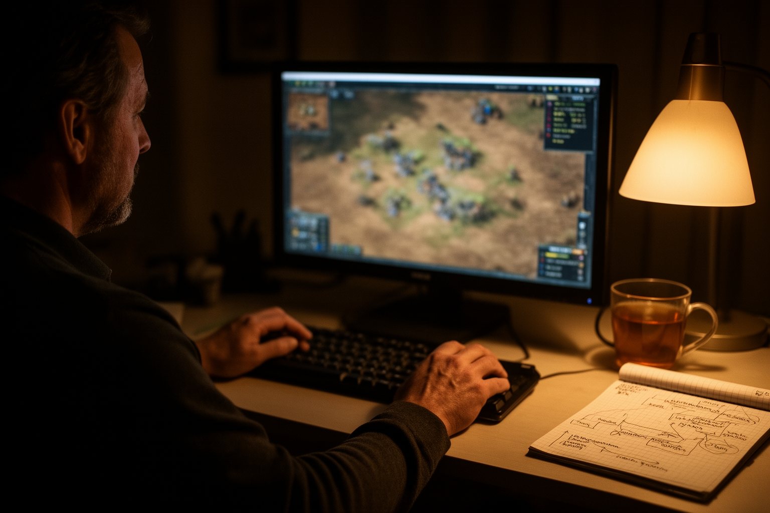 Top 10 Games of 2023: The Best of Every Genre Strategy gamer commanding armies with mouse and keyboard at a late-night desk