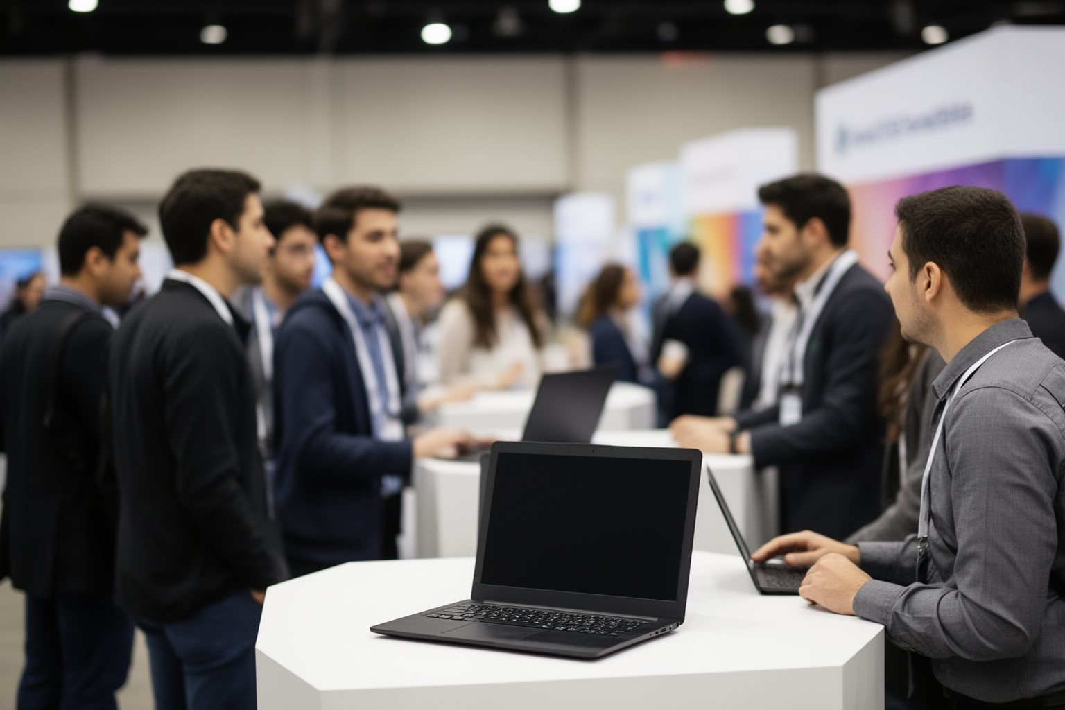The AI Revolution: How to Future Proof Your Career in Technology Candidates talking with recruiters at a busy tech job fair