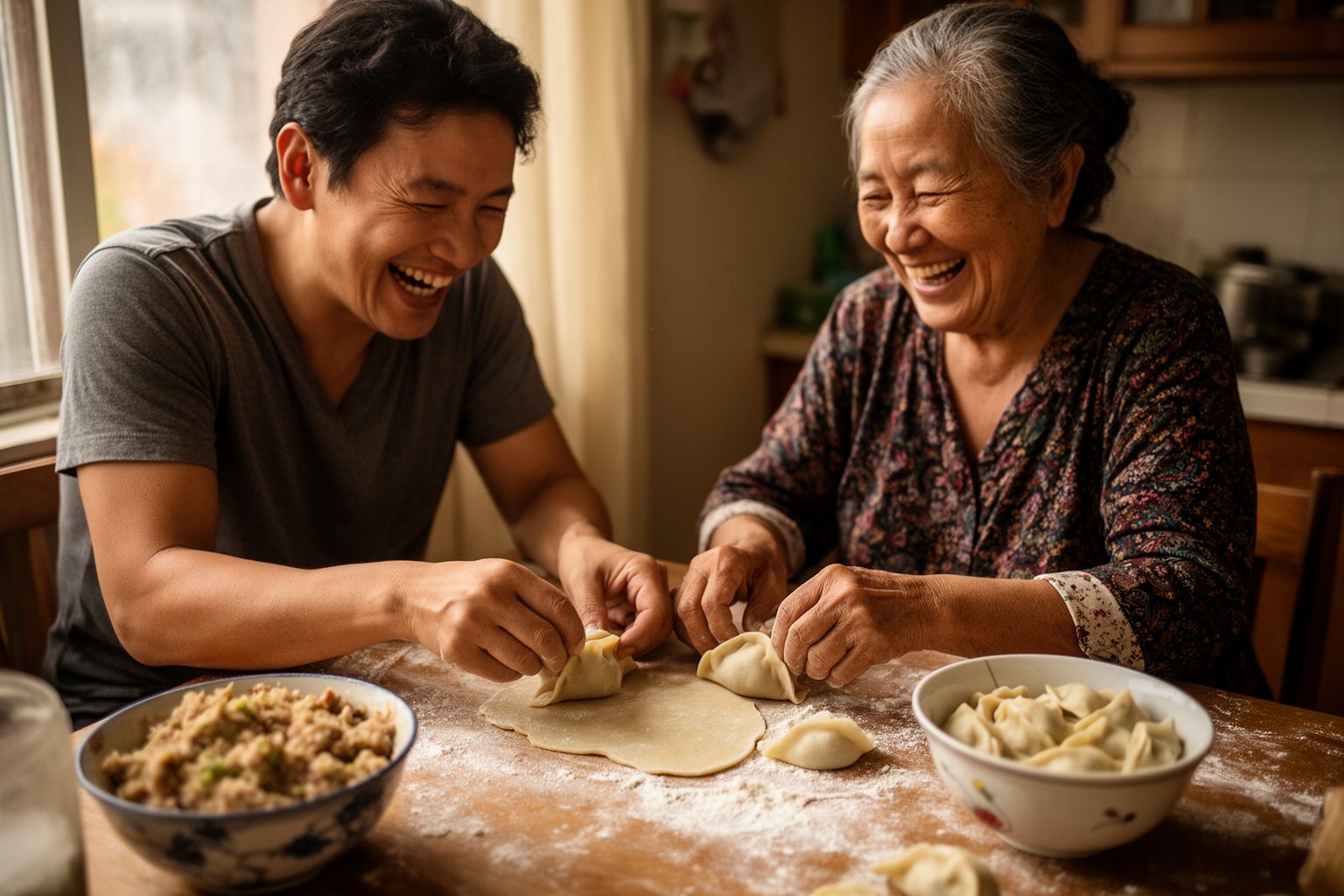 Unveiling the Top 10 Travel Hacks That Will Change The Way You Explore! Traveler learning to fold dumplings with a local family during a home cooking class abroad