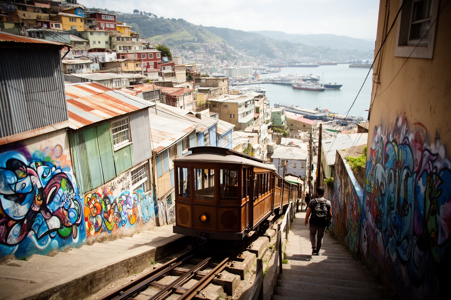 10 Secret Destinations Only Travel Pros Know Colourful houses, murals and a funicular on the steep hills of Valparaiso, Chile