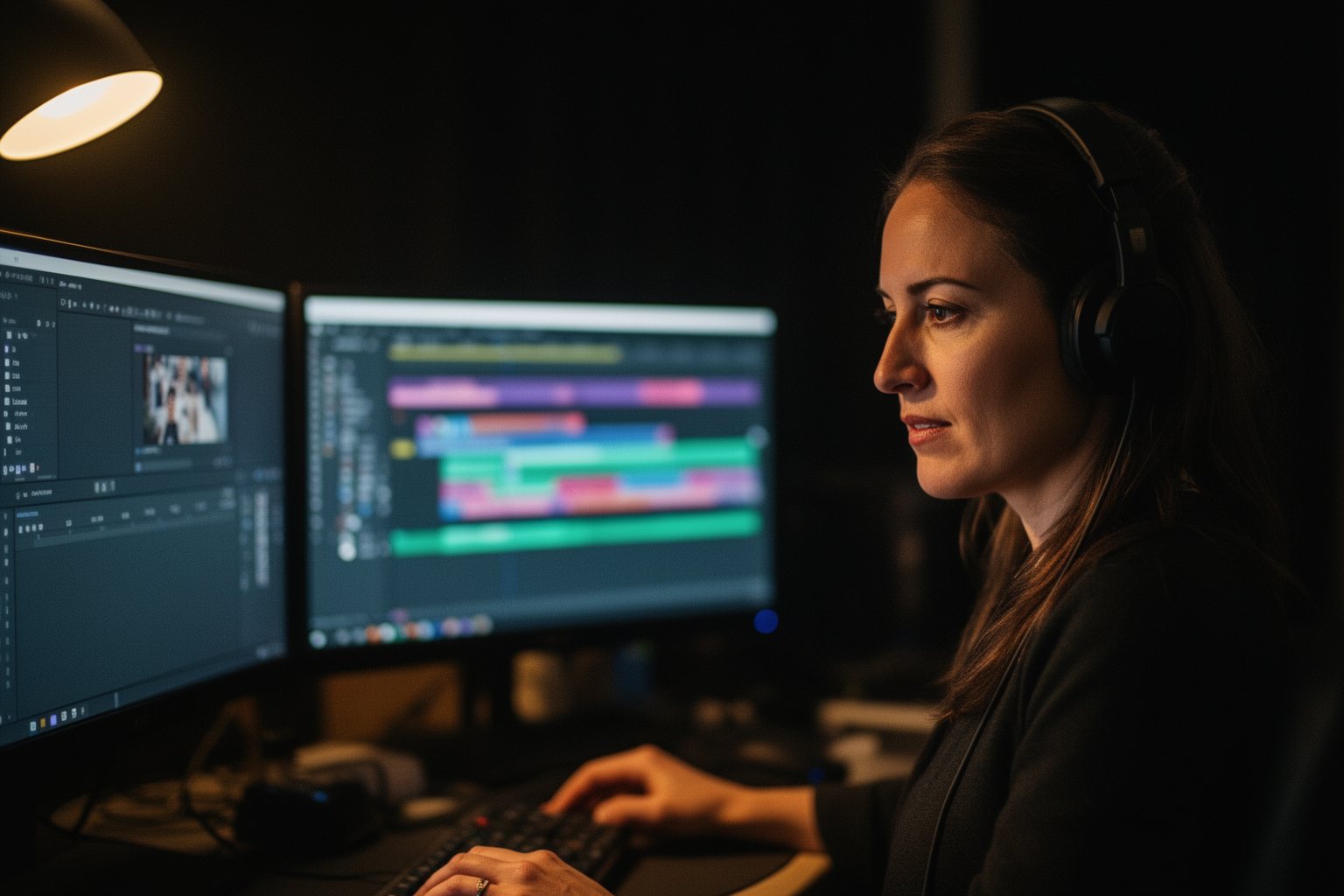 Video editor working smoothly on a fast workstation with security running in the background