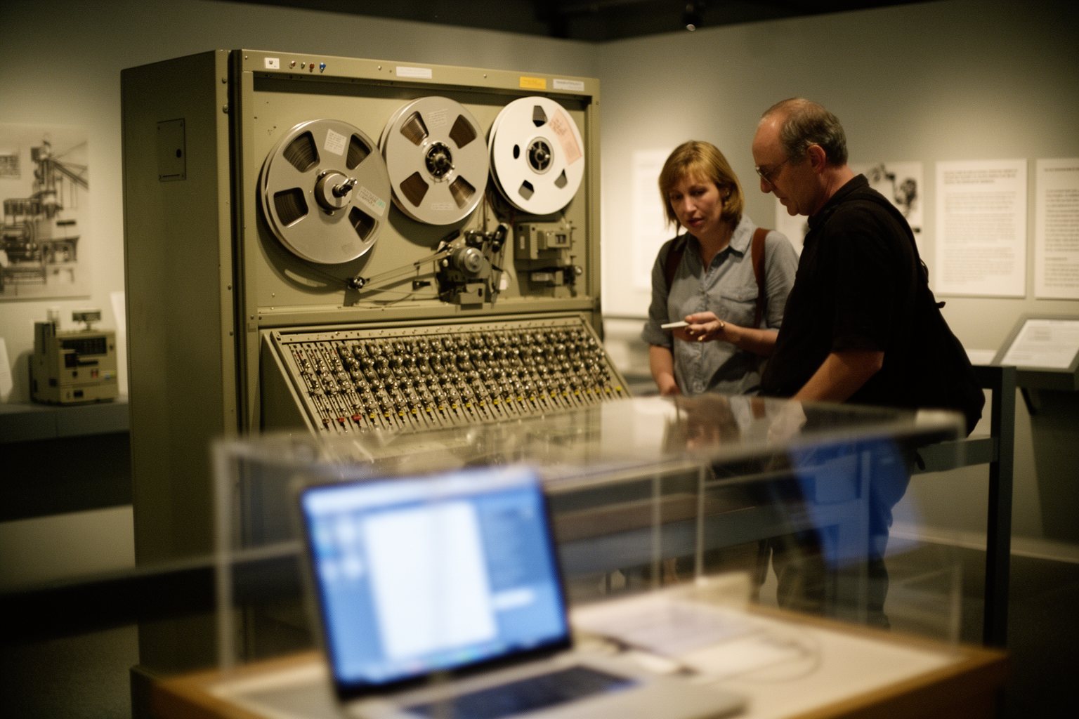 The AI Revolution: How to Future Proof Your Career in Technology Visitors looking at a vintage mainframe computer in a computing history museum