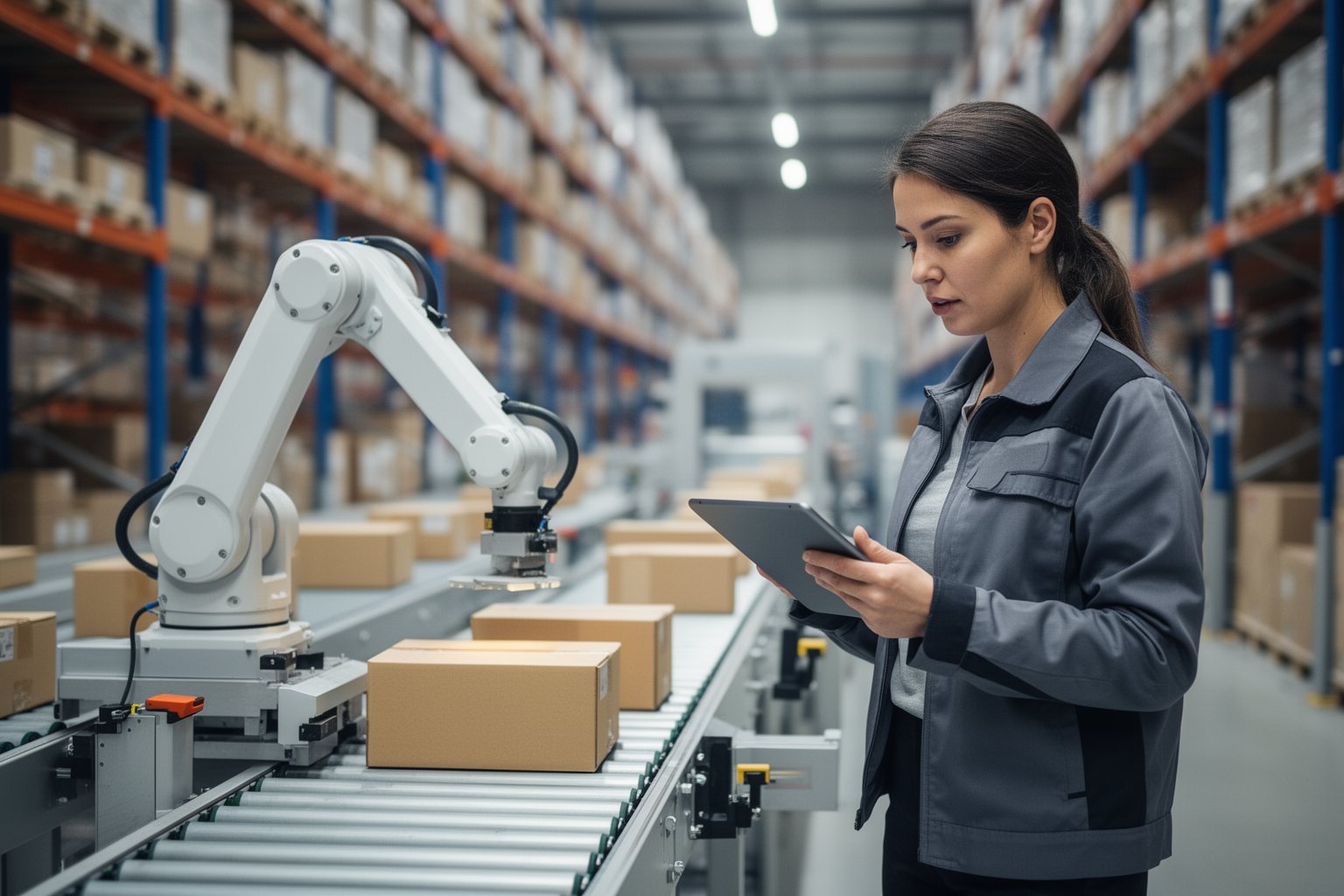The AI Revolution: How to Future Proof Your Career in Technology Technician working alongside a robotic arm in a modern automated facility