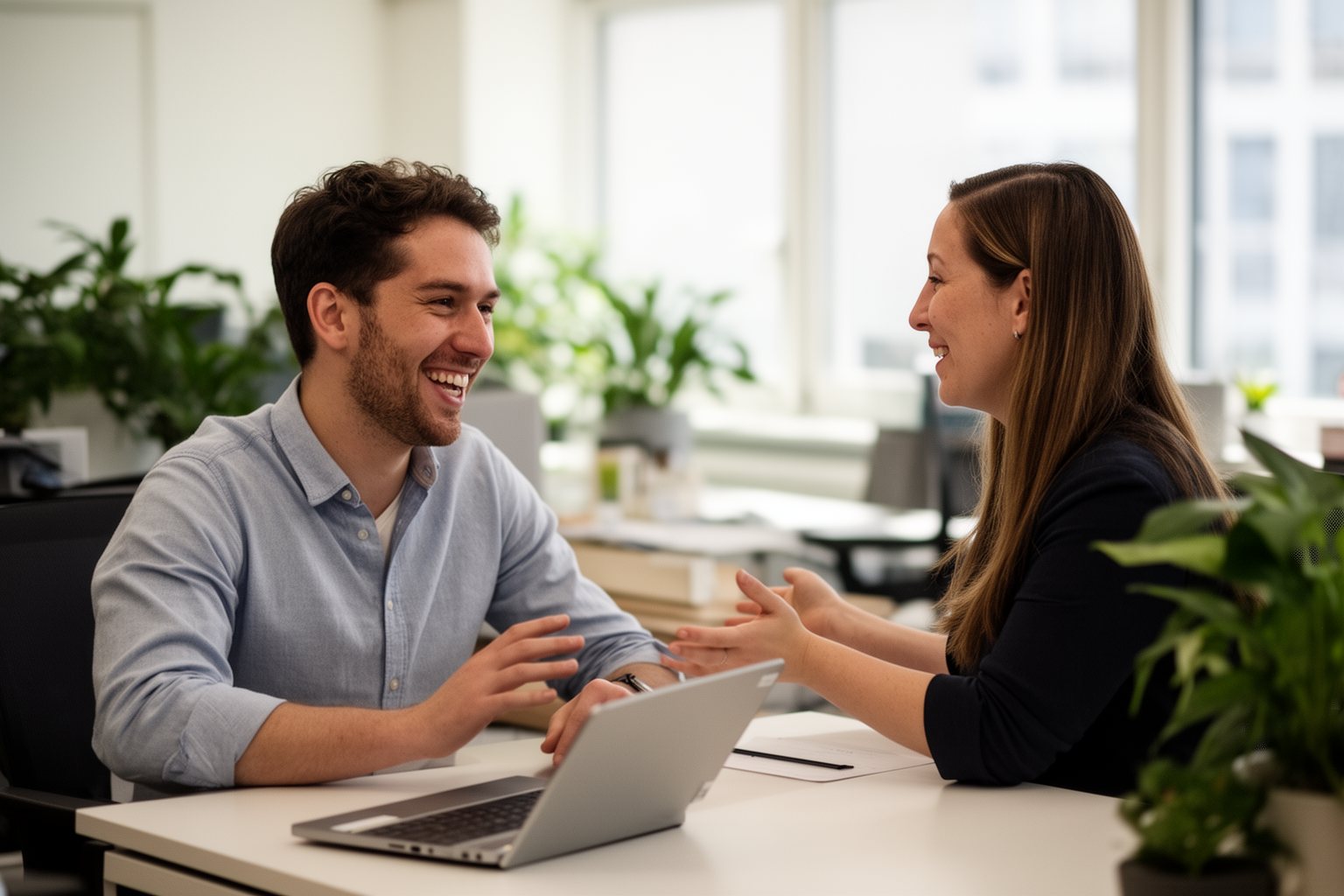 Career Reset After Being Fired: How to Bounce Back Man welcomed by a colleague on his first day at a new job, the silver lining of a career reset
