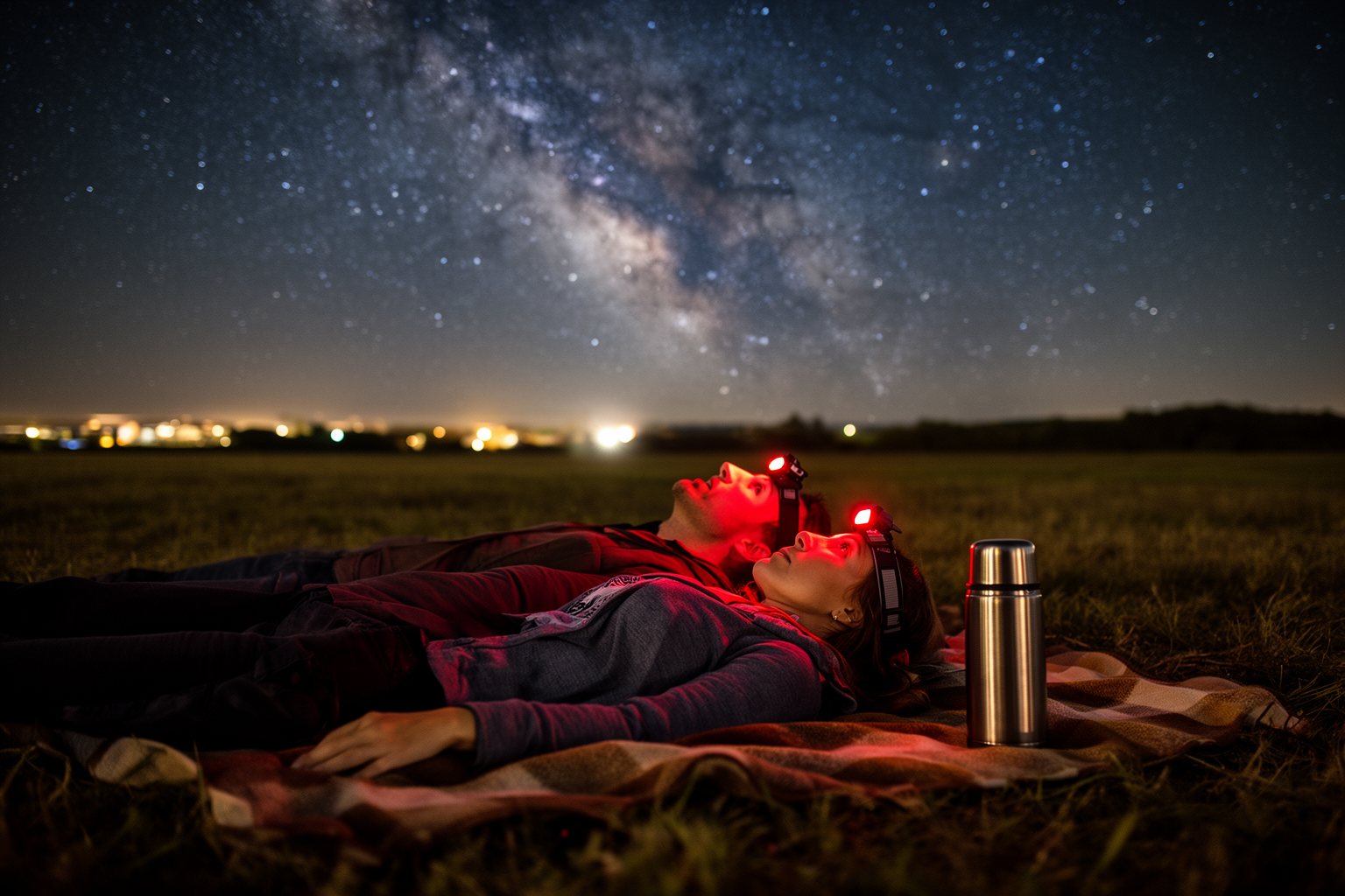 Everyday Microadventures: Escape the Ordinary Near Home Friends stargazing in a field at night on a nighttime microadventure