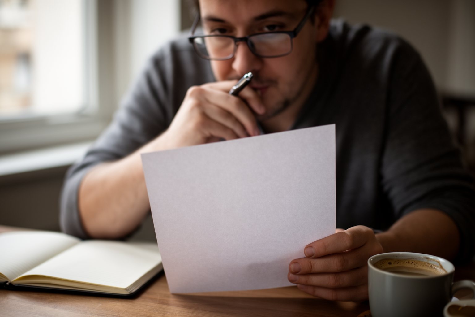 Person with reading glasses checking the fine print of hotel credit card terms