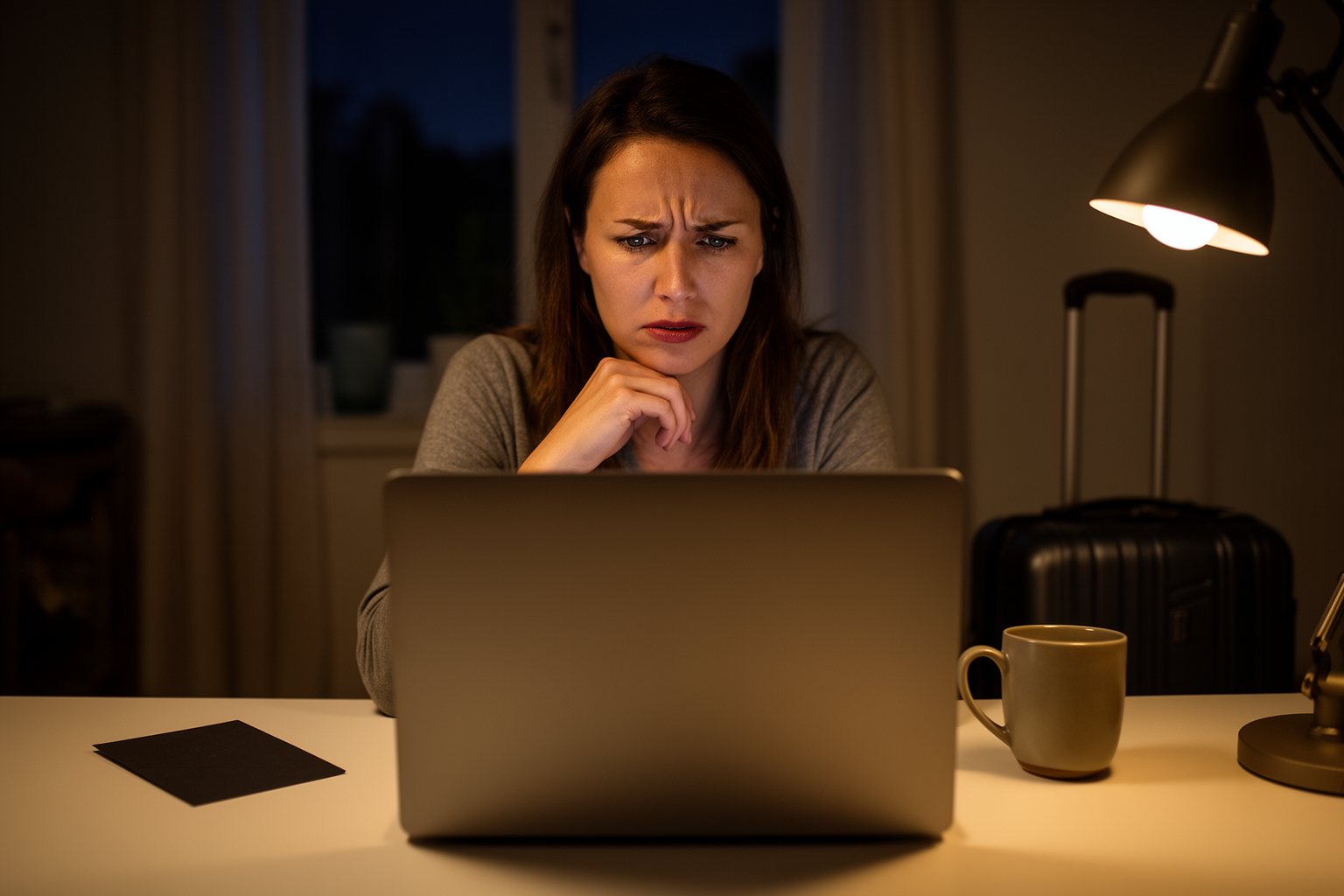 Fly High with the Right Plastic: Unleashing the Power of Travel Credit Cards Woman reviewing her credit card statement at home after a trip to avoid carrying a balance