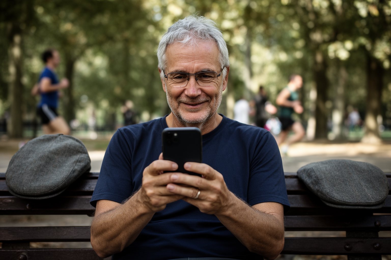 Unleashing the Power of Fingers: The Spectacular Rise of Mobile Gaming Older man playing a puzzle game on his phone on a park bench, showing mobile gaming's wide appeal